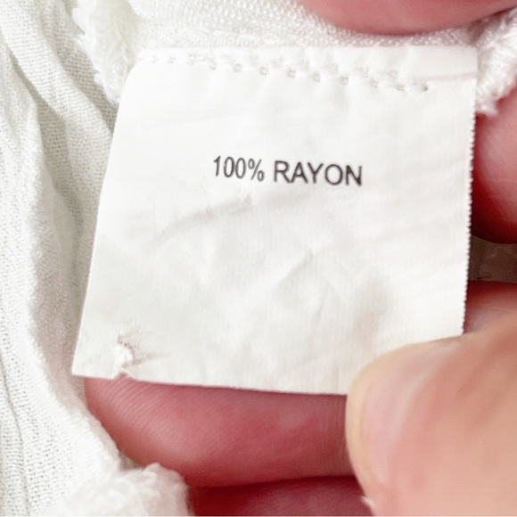 Muche & Muchette Dress White Off The Shoulder GAVIN Blue Embroidery One Size - Picture 9 of 10